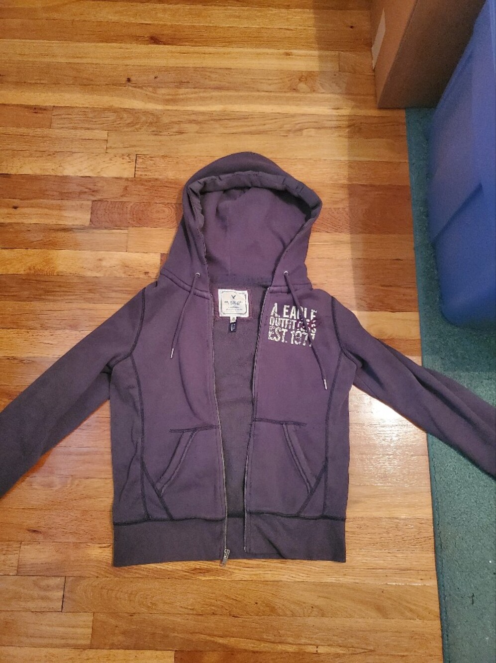 American Eagle AE Navy Zip-Up Hoodie Sweat Jacket